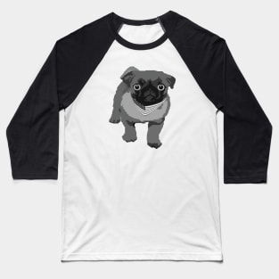 Funny Bulldog With American Flag Scarf Vintage Baseball T-Shirt